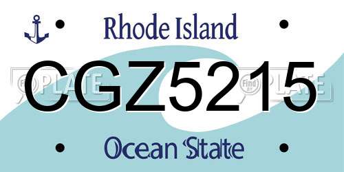 CGZ5215 Rhode Island License Plate