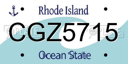 CGZ5715 Rhode Island License Plate