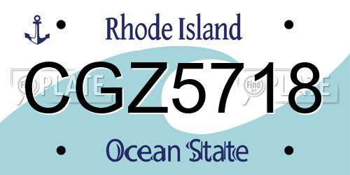 CGZ5718 Rhode Island License Plate