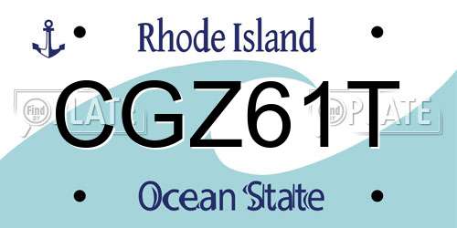 CGZ61T Rhode Island License Plate
