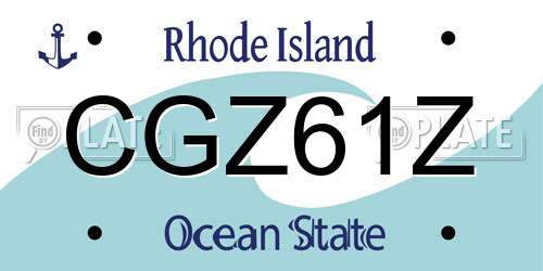 CGZ61Z Rhode Island License Plate