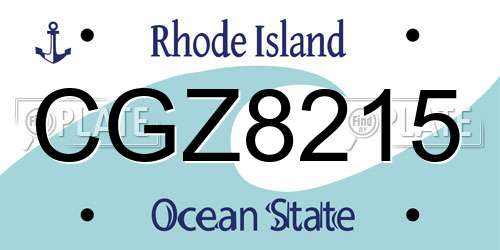 CGZ8215 Rhode Island License Plate
