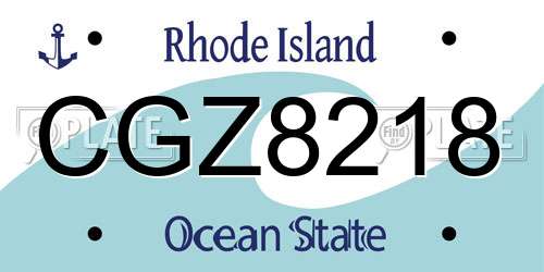 CGZ8218 Rhode Island License Plate
