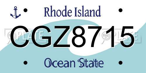 CGZ8715 Rhode Island License Plate