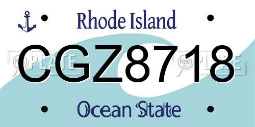 CGZ8718 Rhode Island License Plate