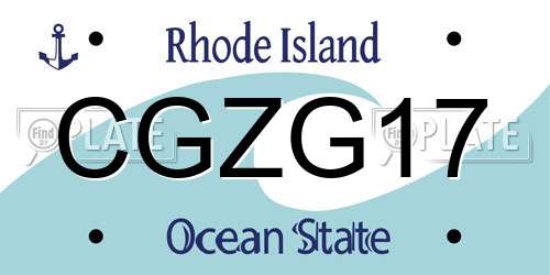 CGZG17 Rhode Island License Plate
