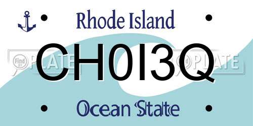 CH0I3Q Rhode Island License Plate