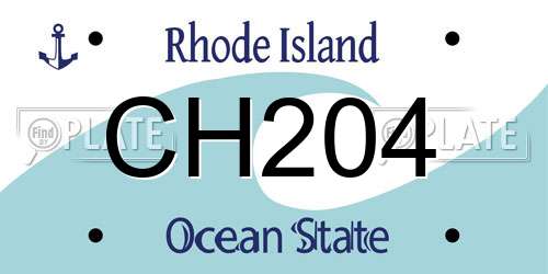 CH204 Rhode Island License Plate