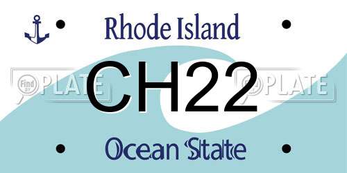 CH22 Rhode Island License Plate
