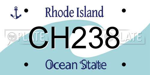 CH238 Rhode Island License Plate