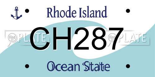 CH287 Rhode Island License Plate