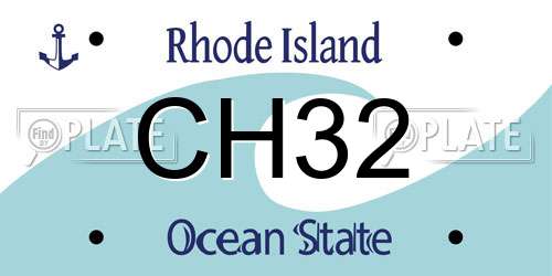 CH32 Rhode Island License Plate