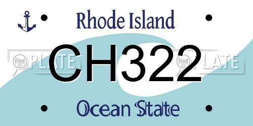 CH322 Rhode Island License Plate