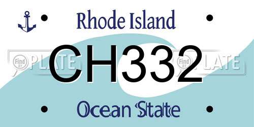 CH332 Rhode Island License Plate