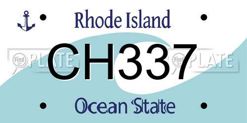 CH337 Rhode Island License Plate