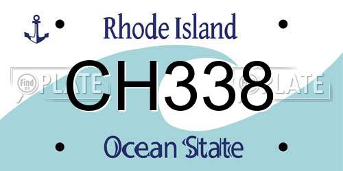 CH338 Rhode Island License Plate