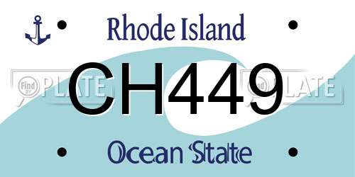 CH449 Rhode Island License Plate