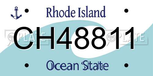 CH48811 Rhode Island License Plate