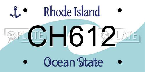 CH612 Rhode Island License Plate