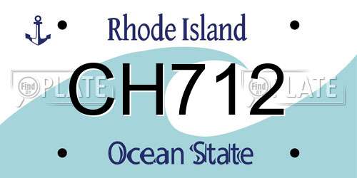 CH712 Rhode Island License Plate