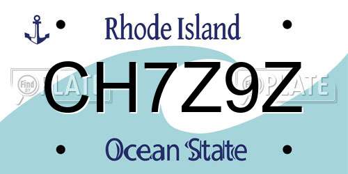 CH7Z9Z Rhode Island License Plate