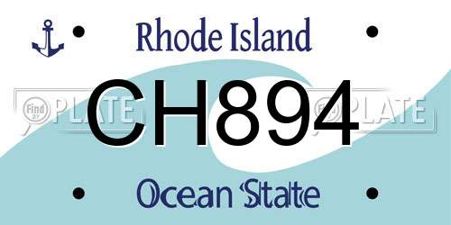 CH894 Rhode Island License Plate