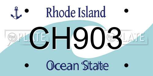 CH903 Rhode Island License Plate