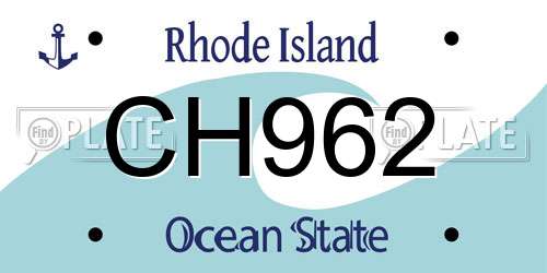 CH962 Rhode Island License Plate