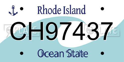 CH97437 Rhode Island License Plate
