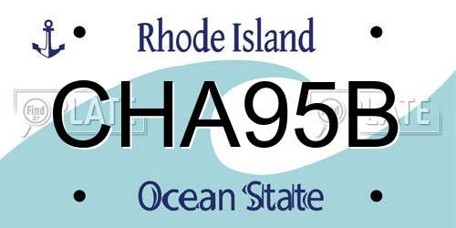 CHA95B Rhode Island License Plate