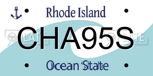 CHA95S Rhode Island License Plate