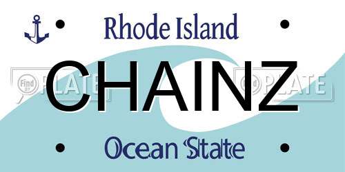 CHAINZ Rhode Island License Plate