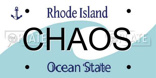 CHAOS Rhode Island License Plate