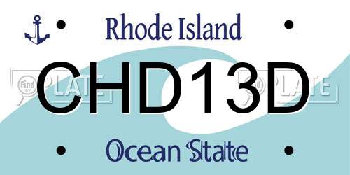 CHD13D Rhode Island License Plate