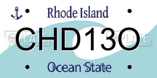 CHD13O Rhode Island License Plate