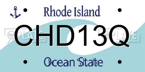 CHD13Q Rhode Island License Plate