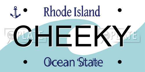 CHEEKY Rhode Island License Plate