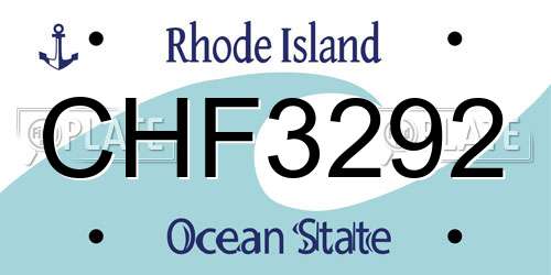 CHF3292 Rhode Island License Plate