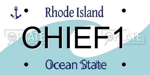 CHIEF1 Rhode Island License Plate