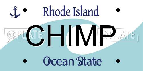CHIMP Rhode Island License Plate