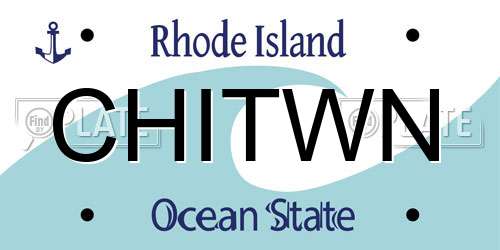 CHITWN Rhode Island License Plate