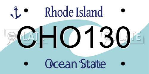 CHO130 Rhode Island License Plate