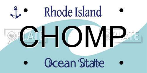 CHOMP Rhode Island License Plate