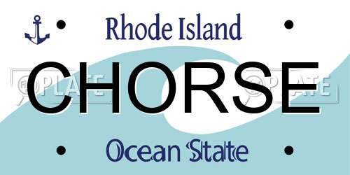 CHORSE Rhode Island License Plate