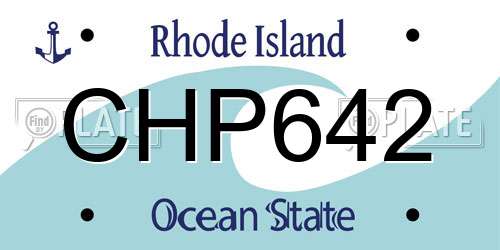CHP642 Rhode Island License Plate