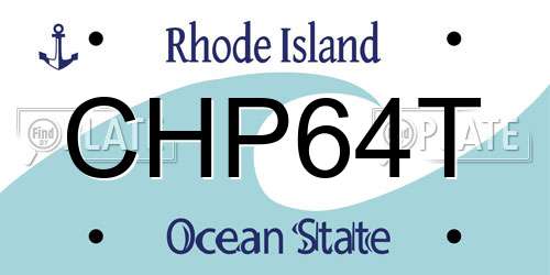 CHP64T Rhode Island License Plate