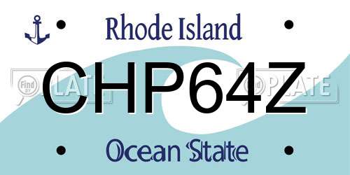 CHP64Z Rhode Island License Plate