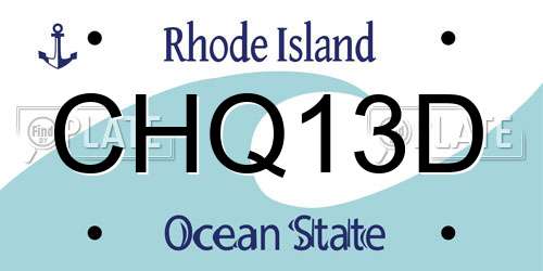 CHQ13D Rhode Island License Plate