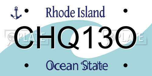 CHQ13O Rhode Island License Plate