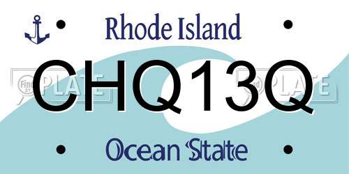 CHQ13Q Rhode Island License Plate